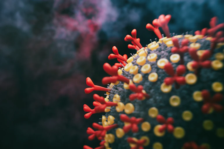 Graphic of the COVID virus