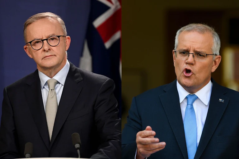 Anthony Albanese and Scott Morrison