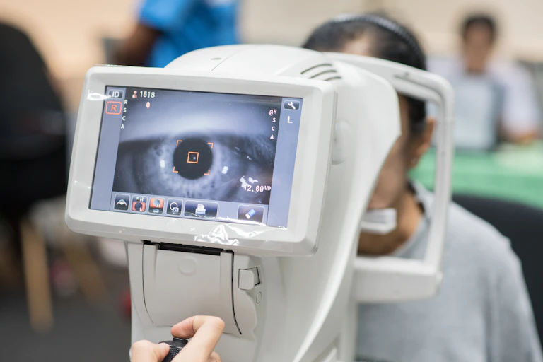eye test equipment in use