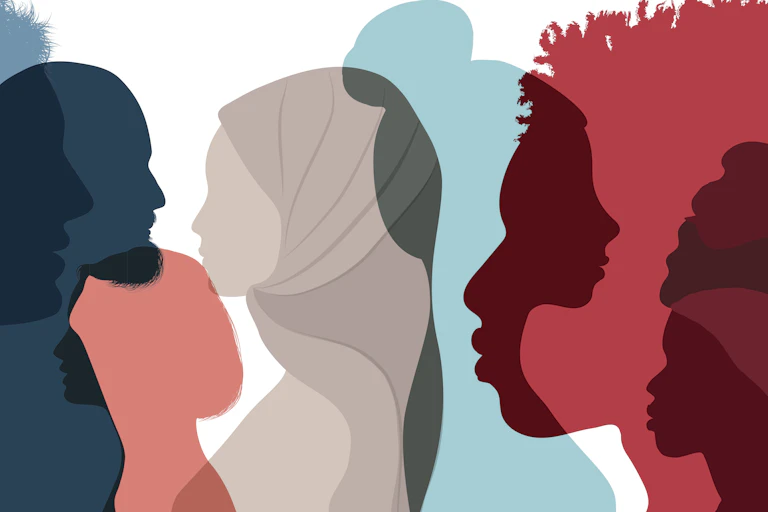 Illustration of faces in profile