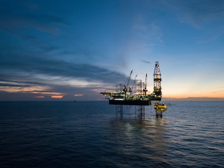 Drilling rig at sea
