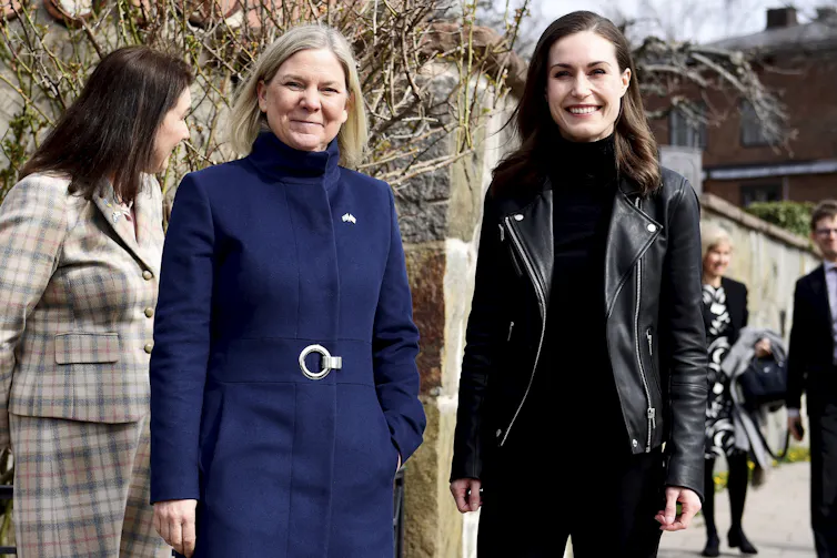 Swedish prime minister, Magdalena Andersson, with Finnish prime minister, Sanna Marin, in Sotckholm
