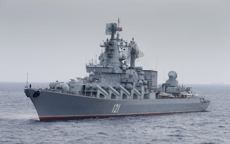 Russian military ship at sea