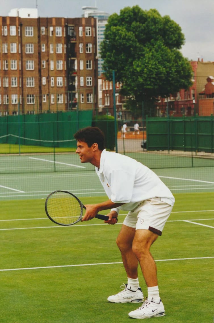 Josh Frydenberg playing Tennis
