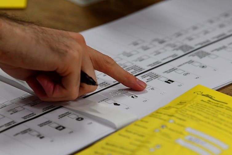 Senate ballot paper.