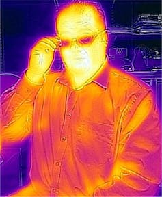 An infrared-colour image of the author