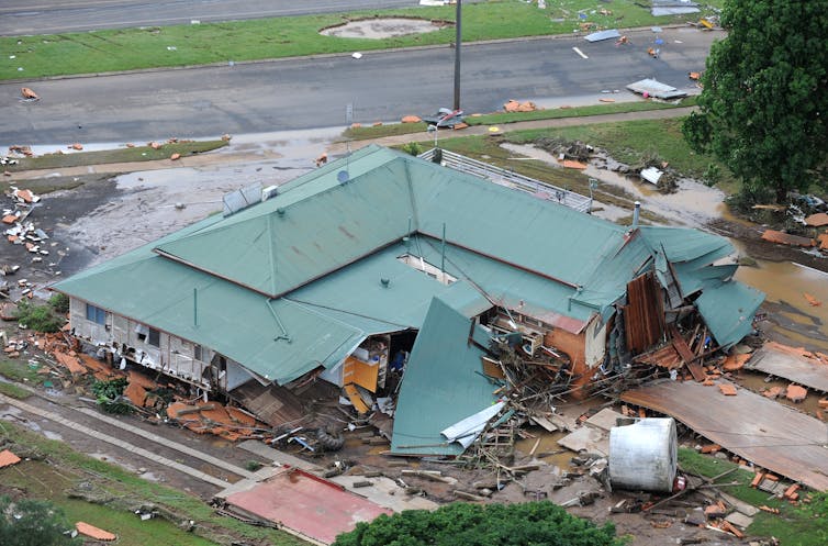 The town of Grantham, about 100 km west of Brisbane, on January 12 2011.
