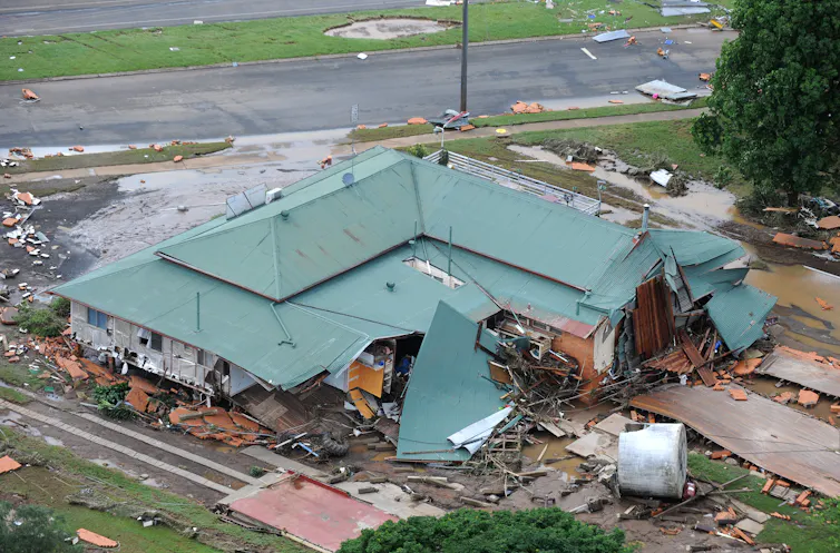 The town of Grantham, about 100 km west of Brisbane, on January 12 2011.