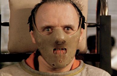 A head shot of Hannibel Lecter from Silence of the lambs