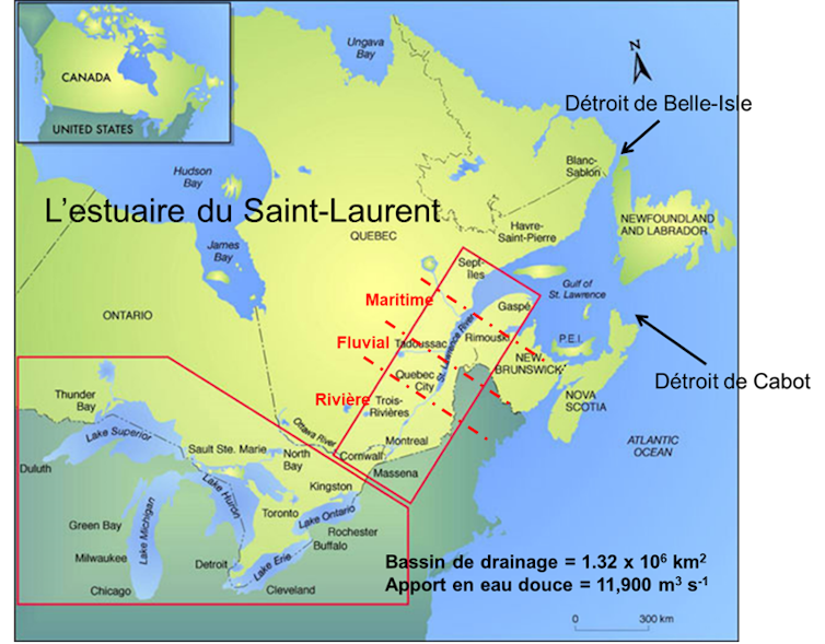 carte du québec avec l’estuaire du saint-laurent