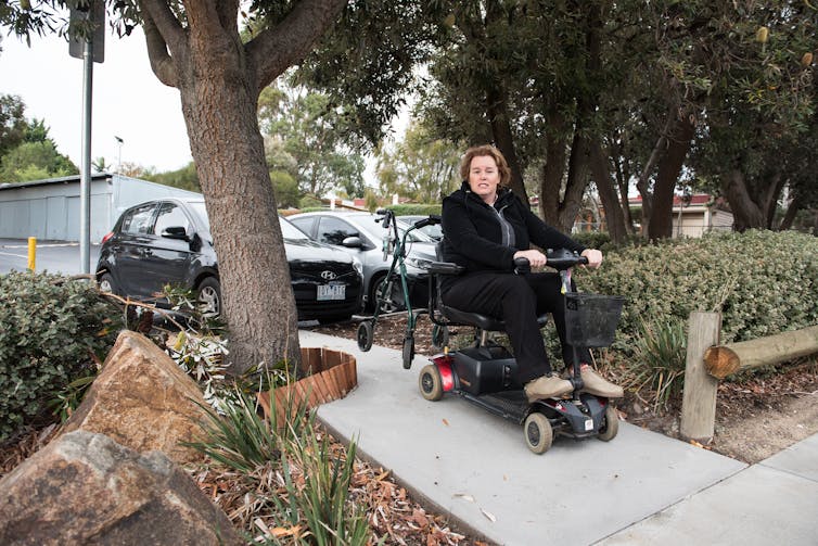 Woman in wheelchair