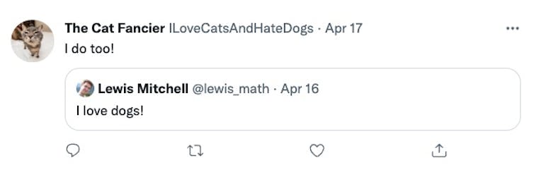 A screenshot showing a tweet reading