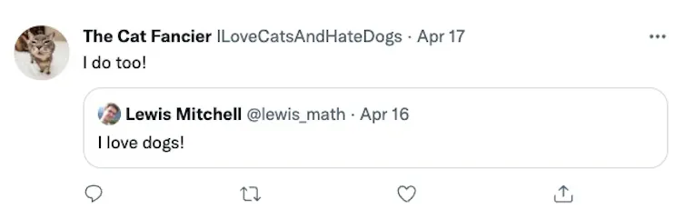 A screenshot showing a tweet reading