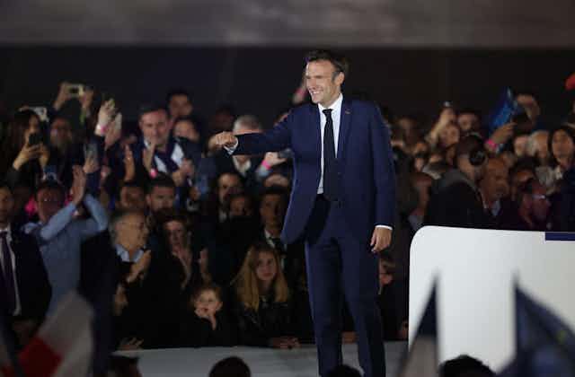 Emmanuel Macron a su llegada al Campo de Marte en París.