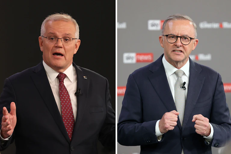 Prime Minister Scott Morrison and Opposition Leader Anthony Albanese