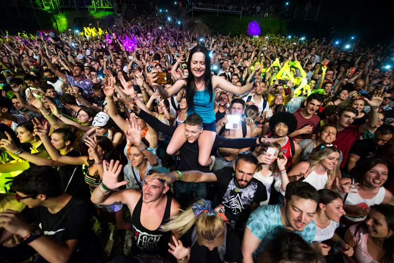 People dancing in a crowd
