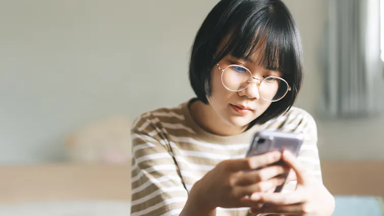Woman looking at phone