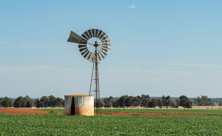 Windmill pumping groundwater Australia