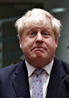 Boris Johnson pulling a ridiculous face.