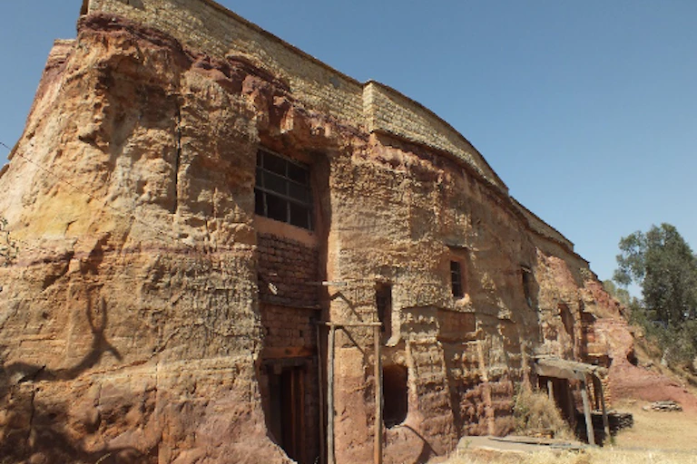 A rock-hewn monastery.