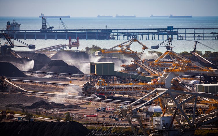 A coal terminal at seaport