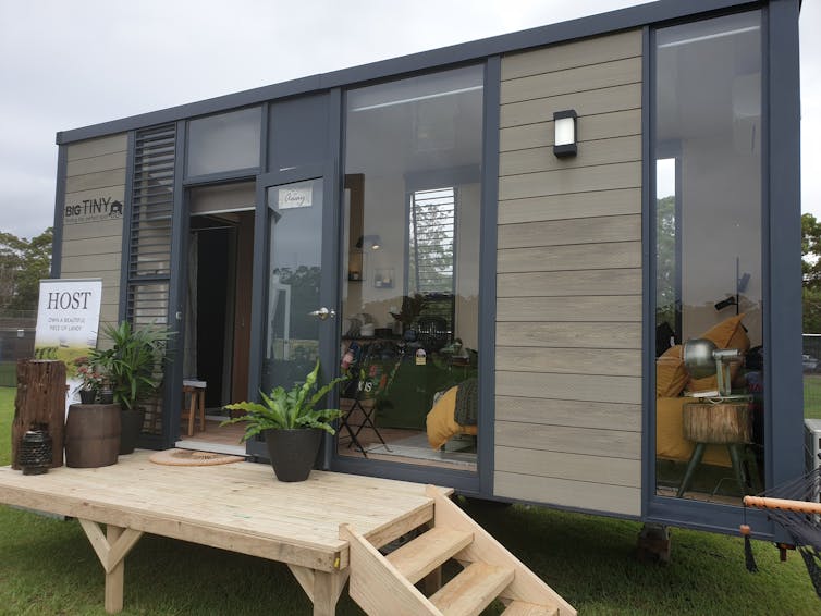 A tiny house for sale at the Sydney Tiny House Festival, March 2020.