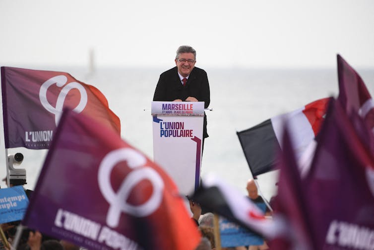 Jean-Luc Mélenchon en meeting à Marseille le 27 mars 2022