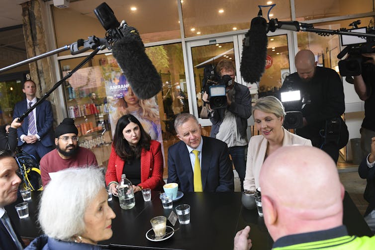 Anthony Albanese and Tanya Plibersek campaigning in Parramatta.