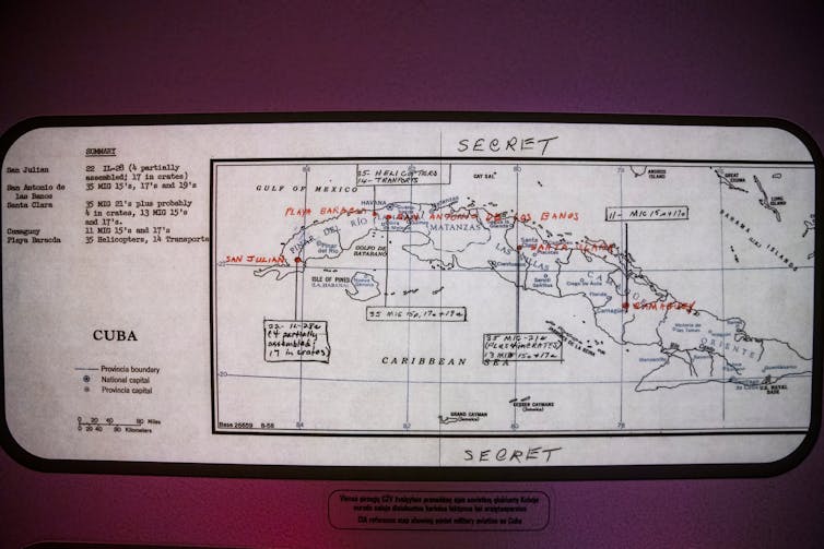 CIA map of Cuba from the 1962 missile crisis.