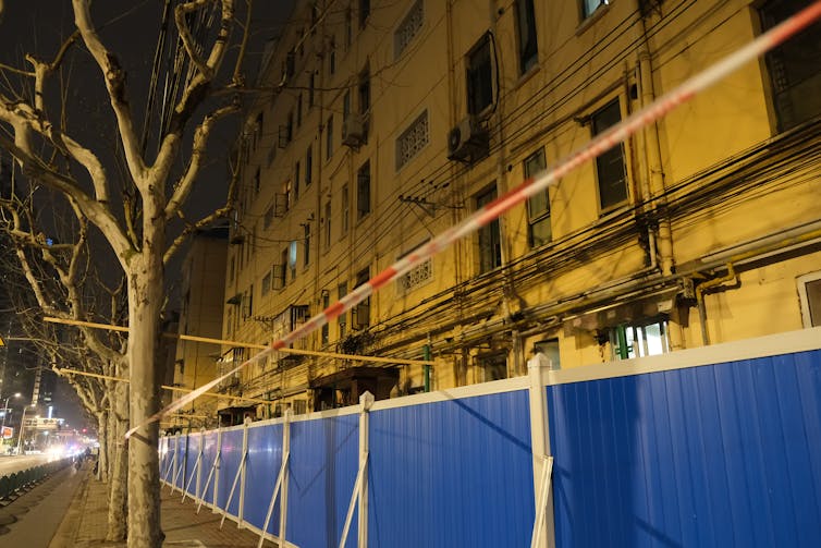 COVID fences in Shanghai