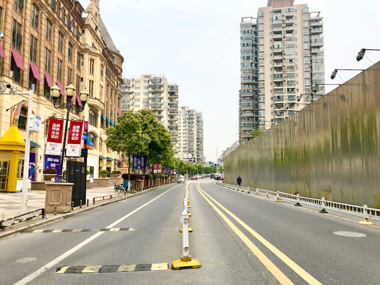 Empty street in Wuhan, China