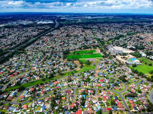 Aerial view of Western Sydney