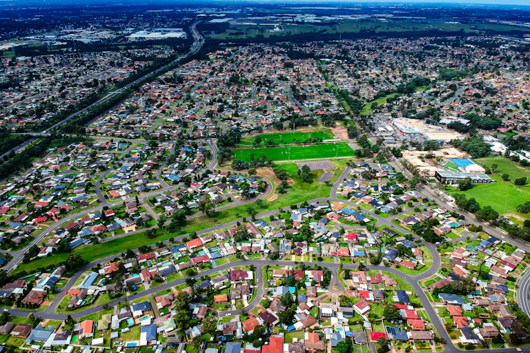 Aerial view of Western Sydney