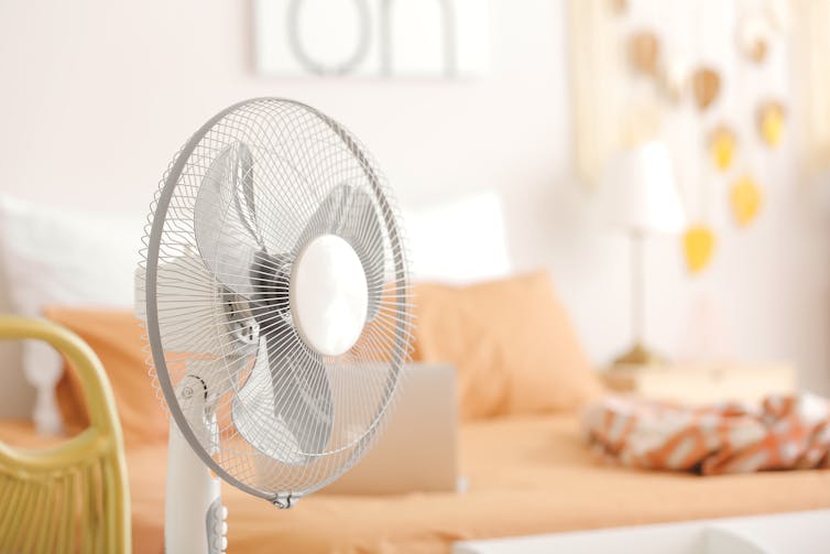 Fan beside bed