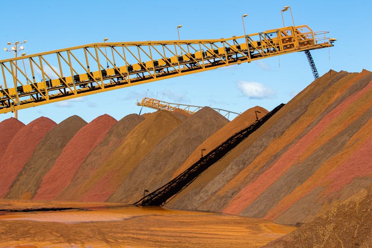 Iron ore piles