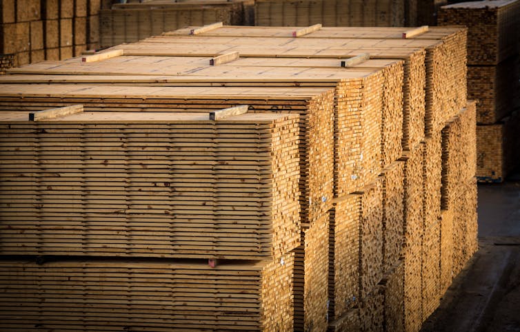 stacks of milled timber
