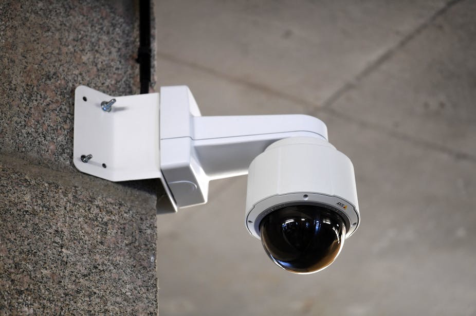 une caméra de surveillance à Brest, France.