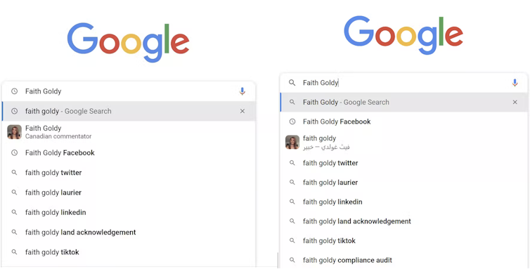 Language matters when Googling controversial people