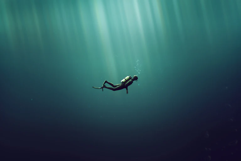 plongeur dans les abysses