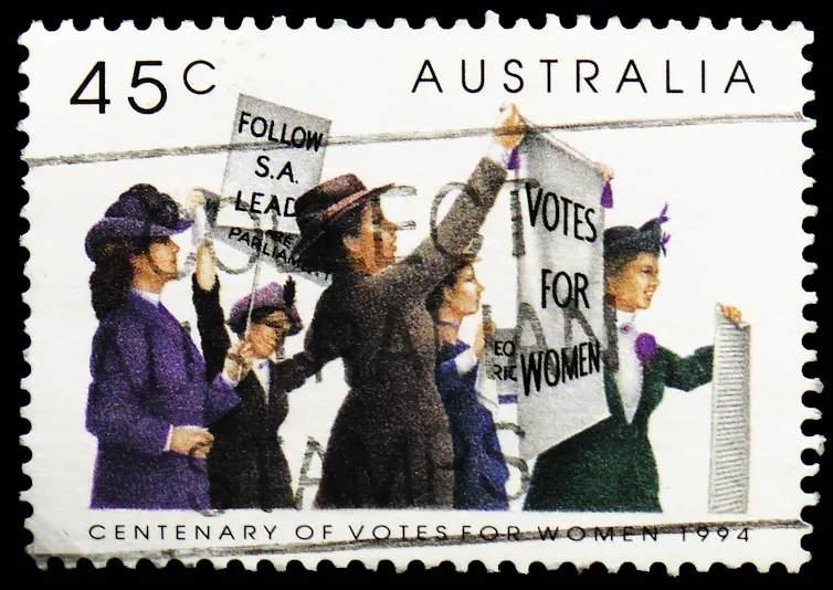 A stamp from 1994 commemorating the efforts of Australian 'suffragettes'