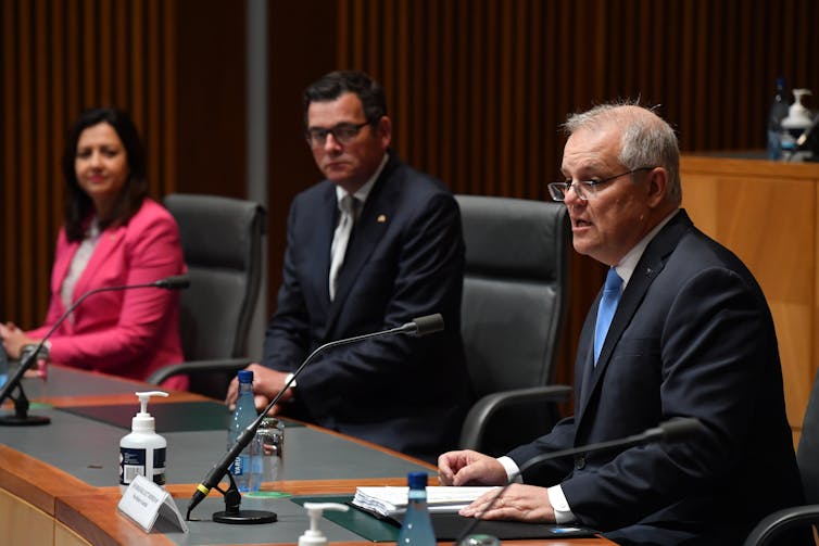 Annastacia Palaszczuk, Daniel Andrews and Scott Morrison