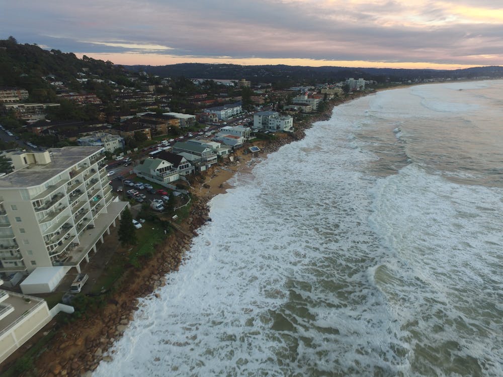 Storms stir up sea foam on Australia's coast