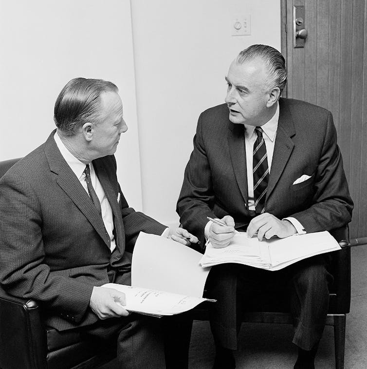 Lance Barnard and Gough Whitlam
