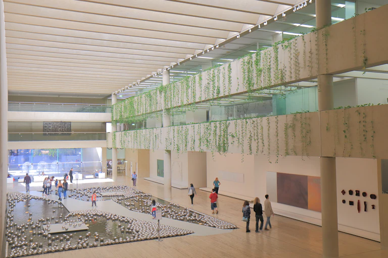 An atrium in an art gallery