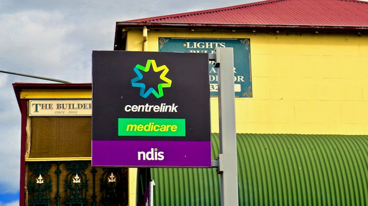 street sign shows medicare and ndis