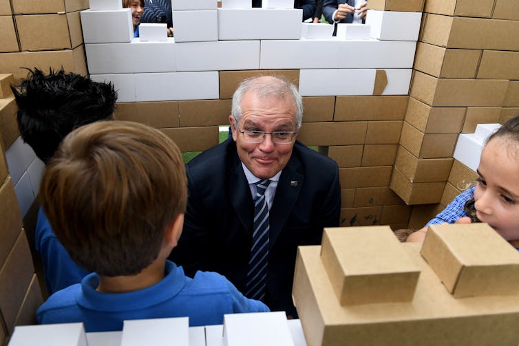 Prime Minister Scott Morrison during a school visit in Sydney in December 2021.