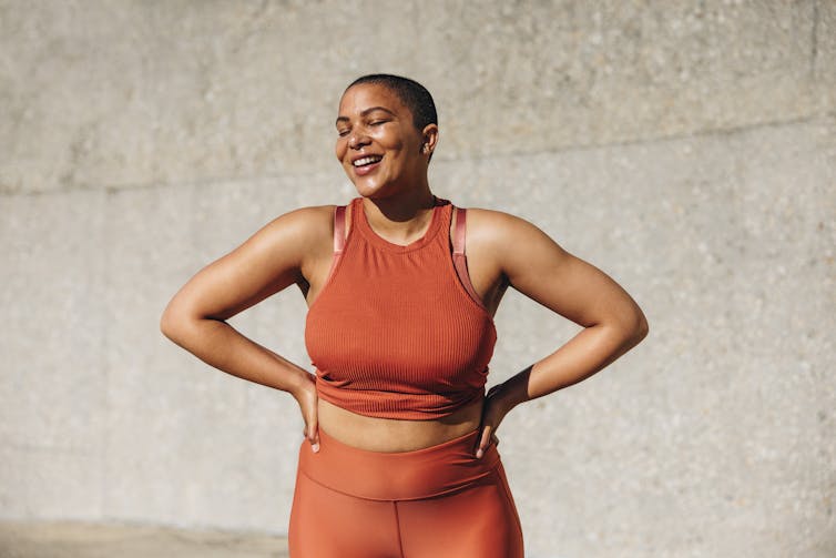 Woman in workout gear