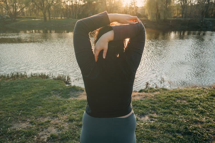 Woman stretching