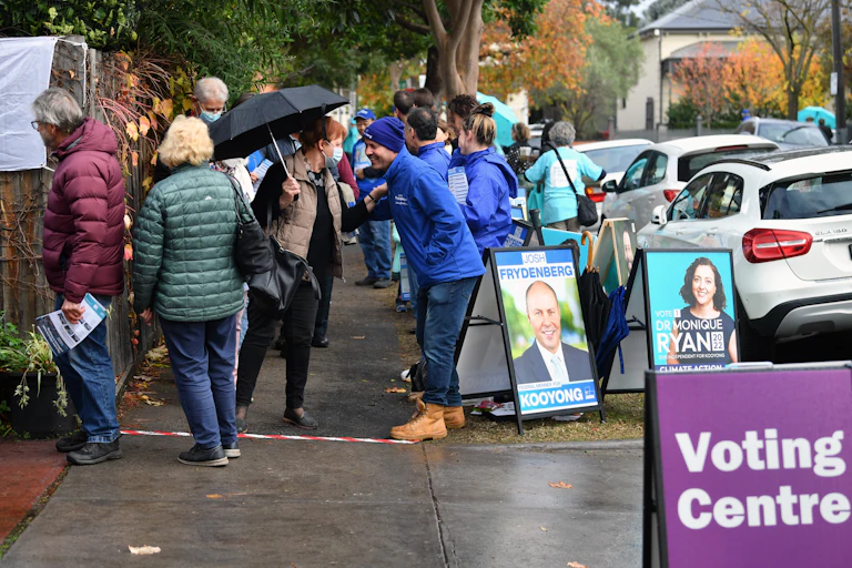 A voting centre in the Federal electorate of Kooyong in Melbourne