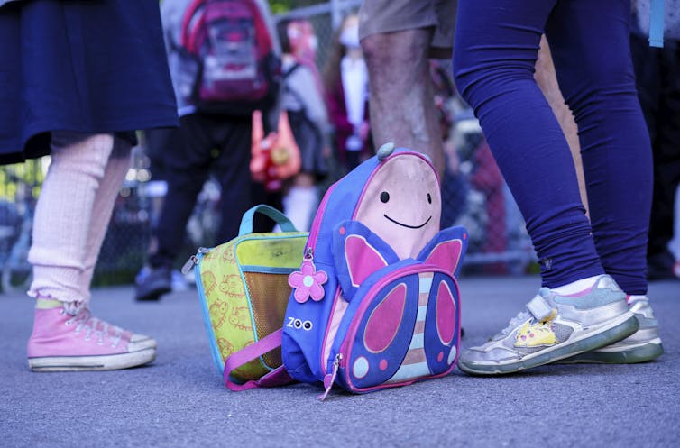 A smiley face backpack.